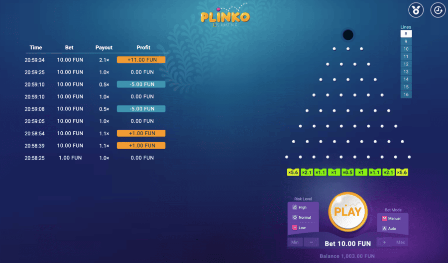 plinko gameplay