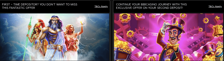 888Casino’s welcome bonus