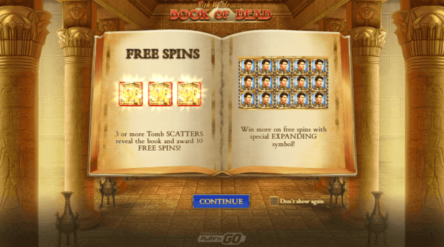 Book of Dead Free spins