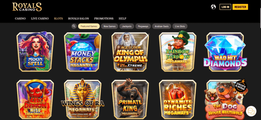 Slots you can play at Royals Casino